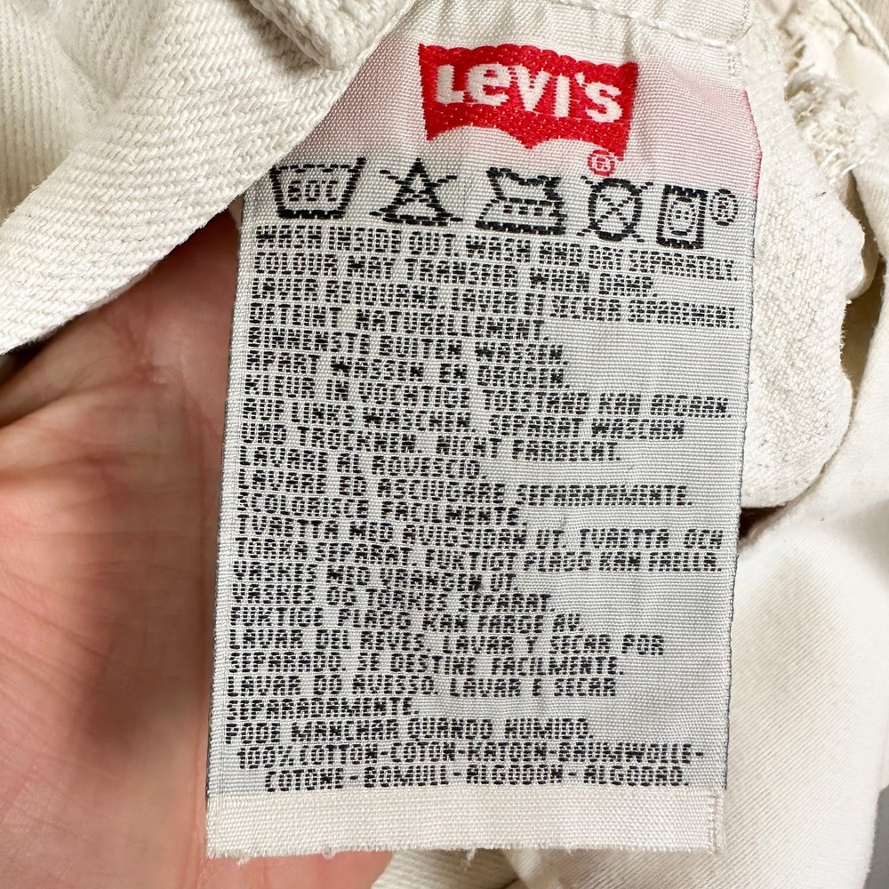 Levi's 501 Jeans Mens 30x32 Ivory Vintage 90s Made in USA Straight Leg Denim - Picture 9 of 12